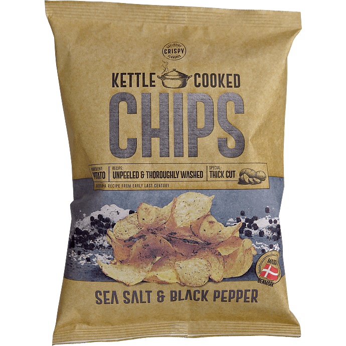Chips m. havsalt og sort peber