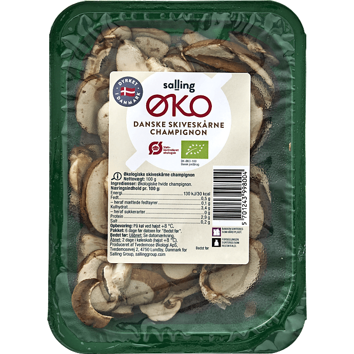 Skiveskåret champignon øko