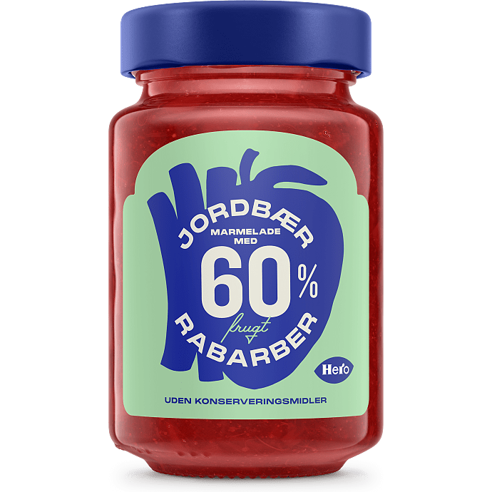 Jordbær- og rabarbermarmelade