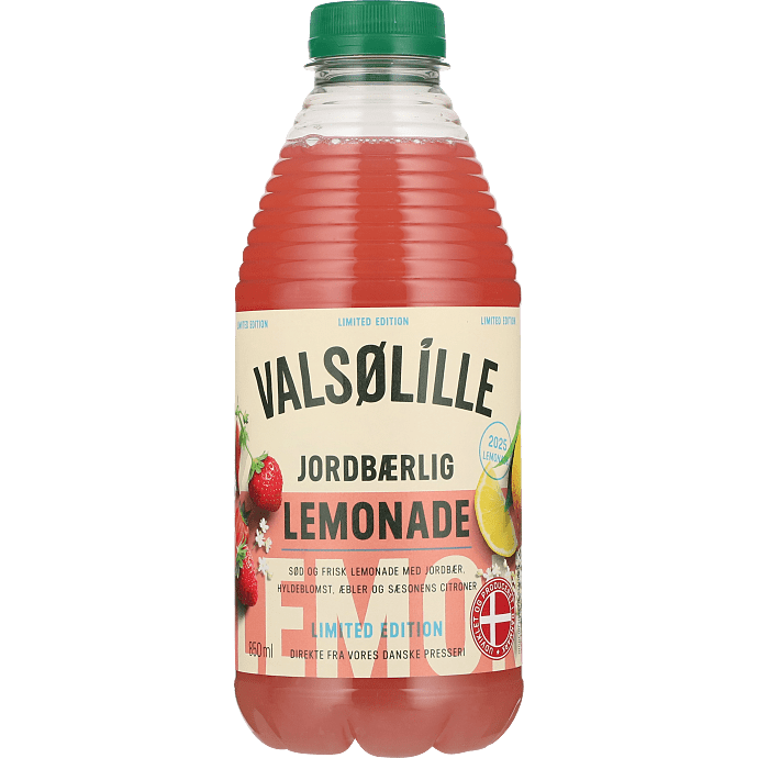Lemonade m. jordbær og hyldeblomst