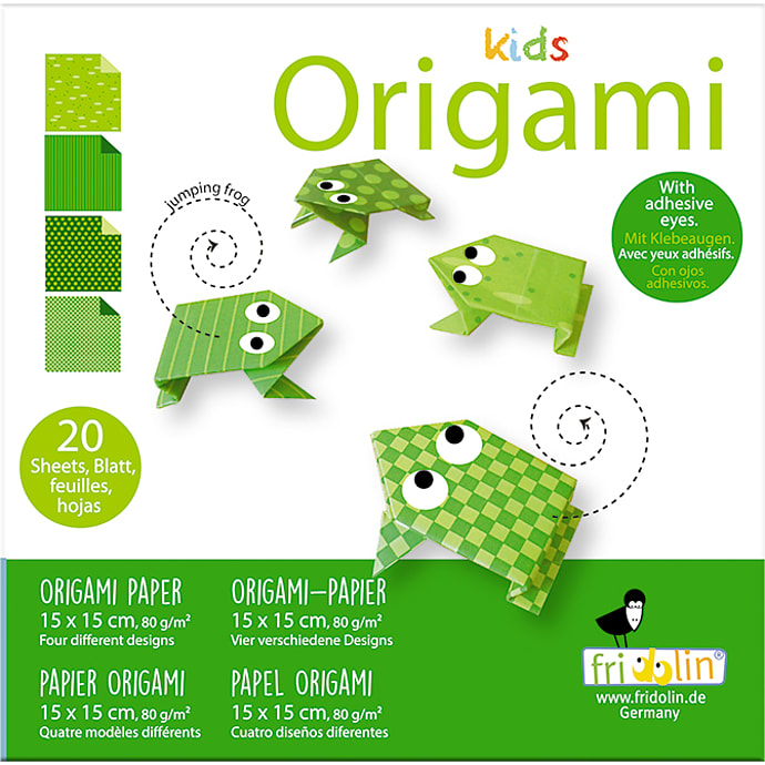 Funny origami  frøer 15x15 cm