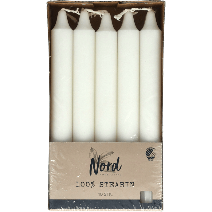 Nord kronelys 10-pak - hvid