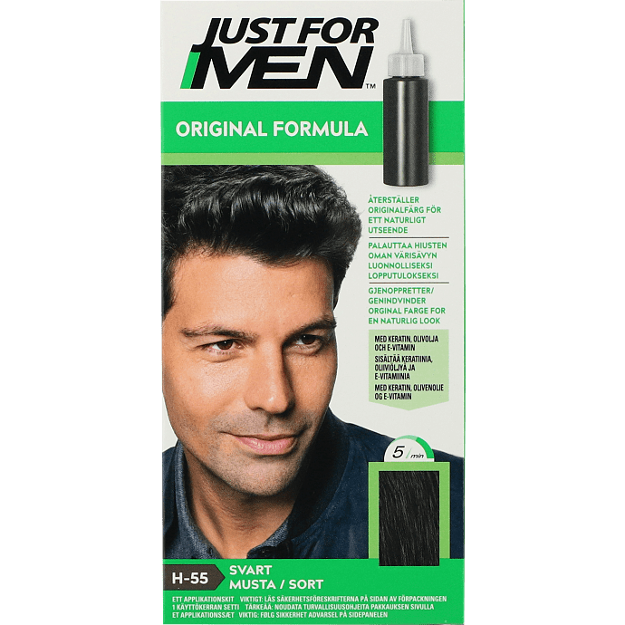 Permanent hårfarve H-55 Sort m. keratin, olivenolie og E-vitamin