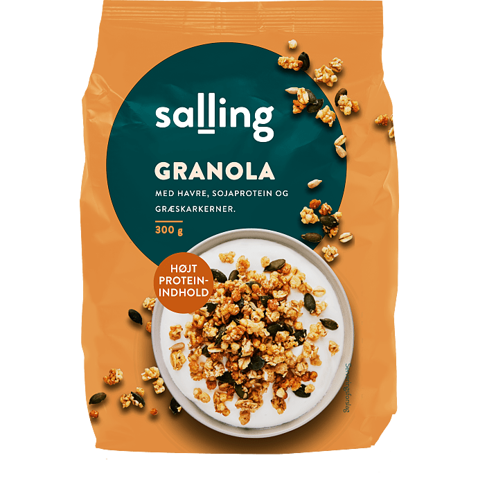 Granola m. havre, sojaprotein og græskarkerner