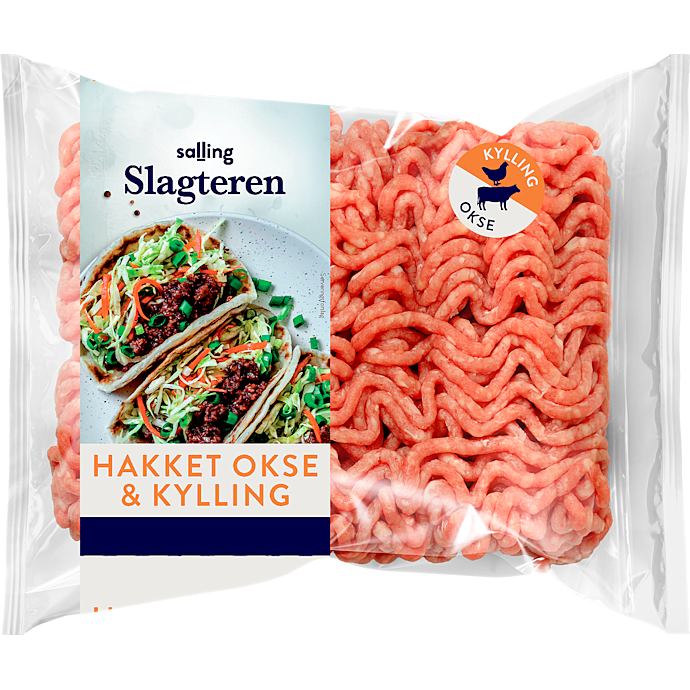 Hakket okse- og kyllingekød