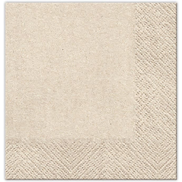 Ensfarvede servietter 40x40 cm 20-pak - brun