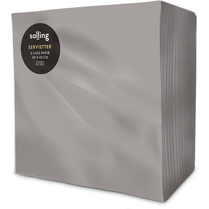 Salling ensfarvede servietter 40x40 cm 50-pak - sand