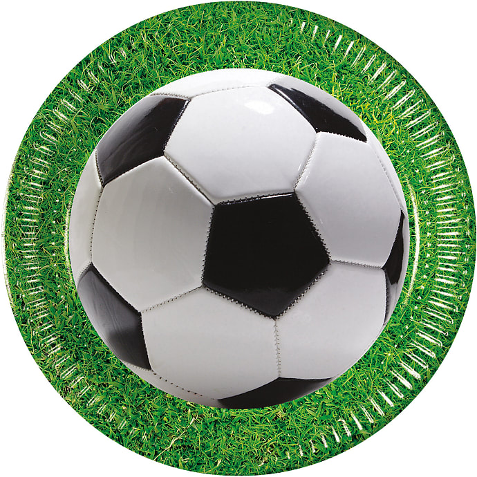Paptallerkener Ø:23 cm 8-pak - Fodbold