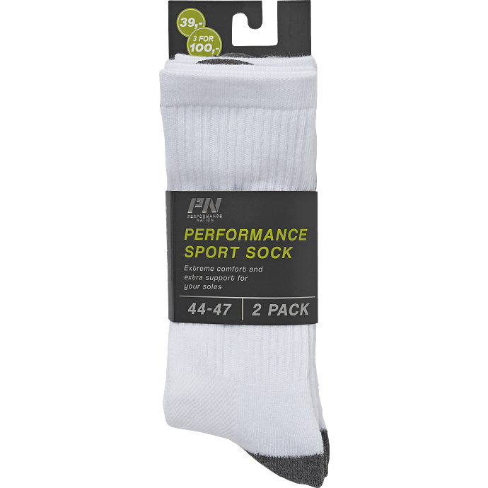 Performance Nation sportsstrømper str. 44/47 - hvid