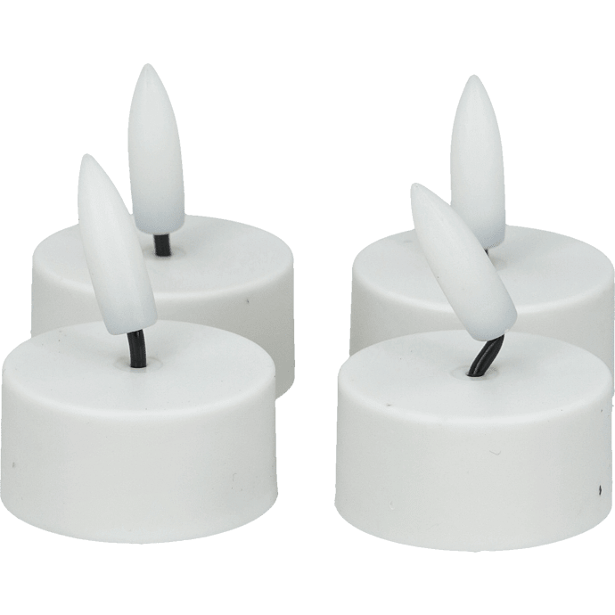 Fyrfadslys LED 4-pak - hvid