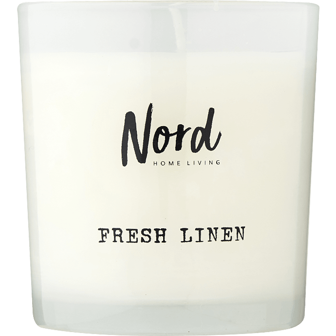 Nord duftlys i glas - fresh linne
