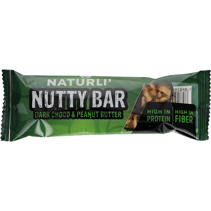 Nøddebar m. mørk chokolade og peanutbutter