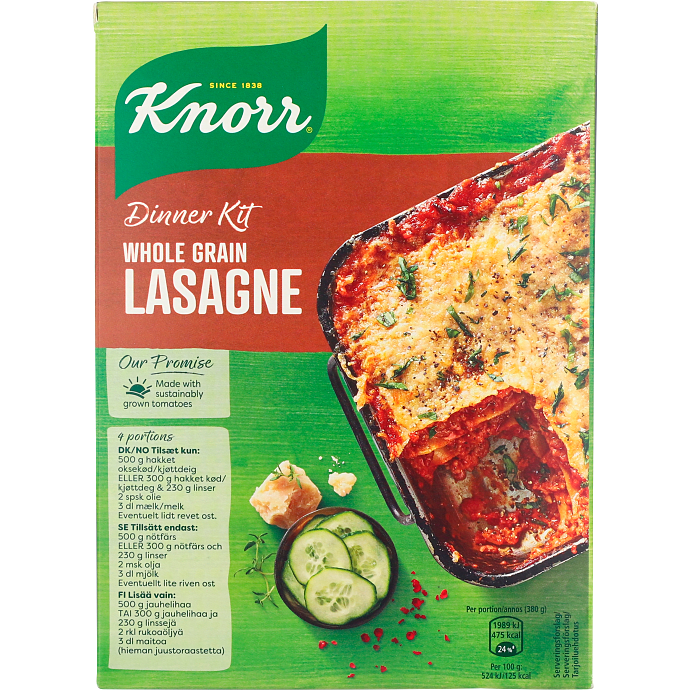 Fuldkornslasagne dinner kit