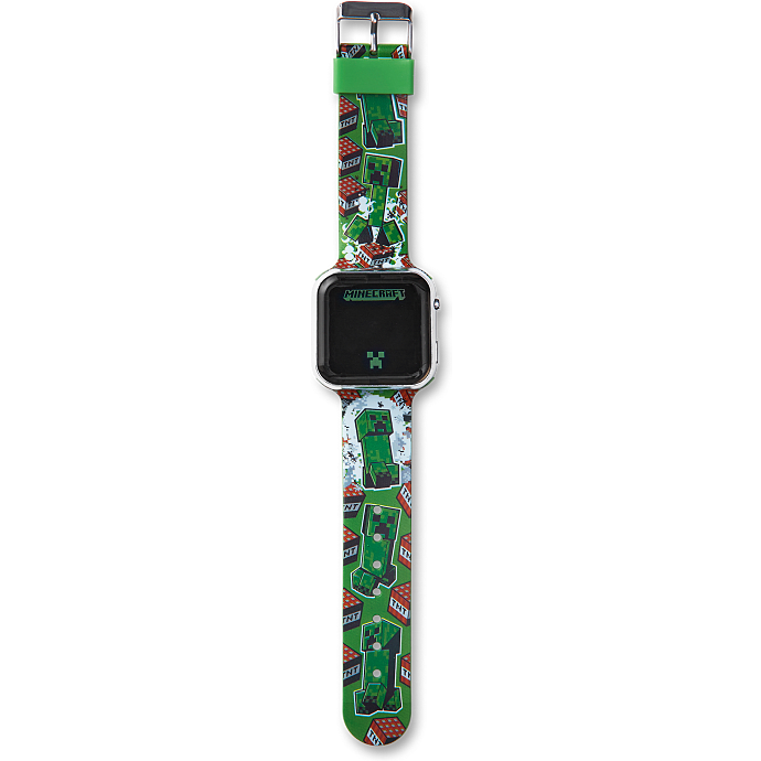 Minecraft børne LED armbåndsur str. onesize - grøn