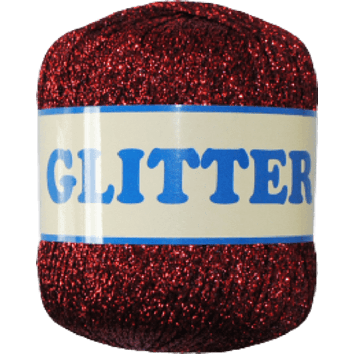 Lurex Glitter garn 25g 160m - Rød 23