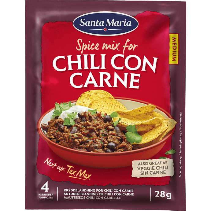 Chili con carne krydderiblanding medium