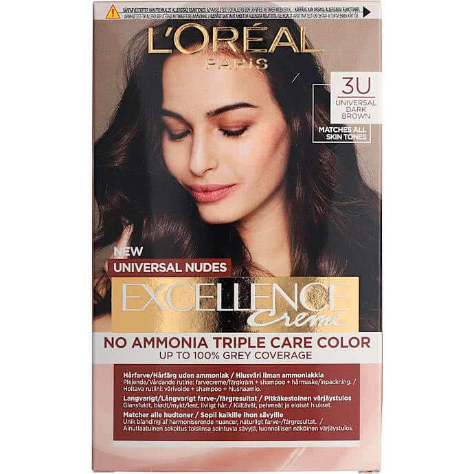 Universal Nudes permanent hårfarve 3U Dark Brown u. ammoniak