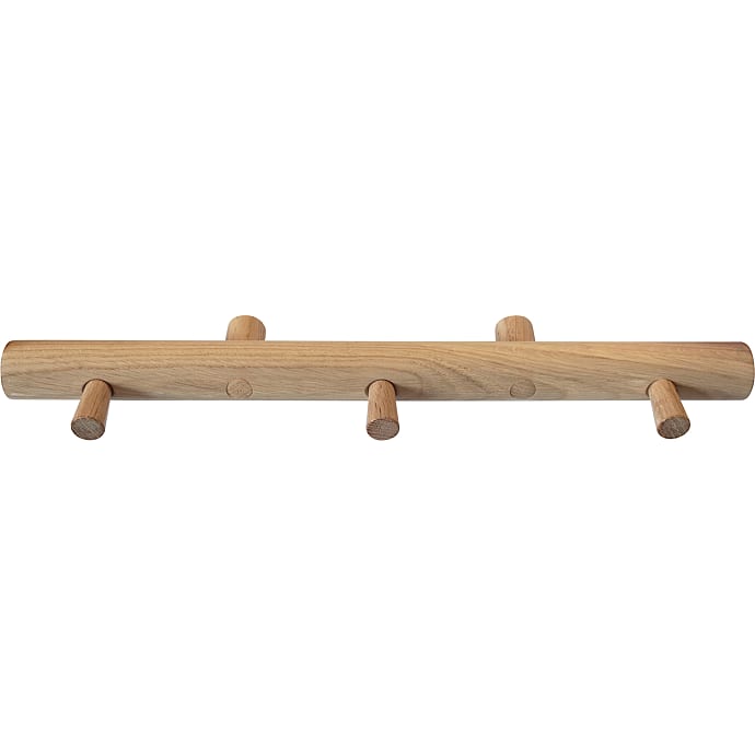Knagerække m. 3 knager - eg