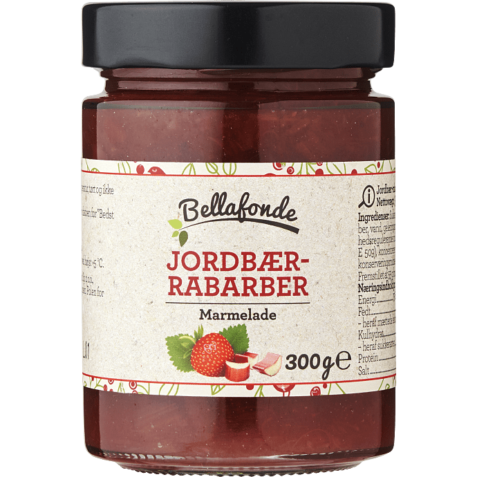 Jordbær- og rabarbermarmelade
