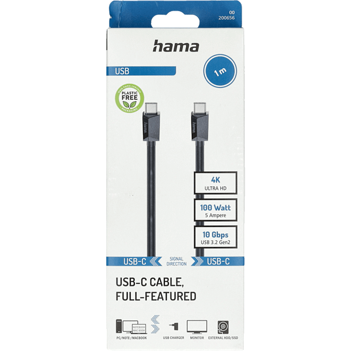 HAMA Full-featured USB-C og USB-C 3.2 kabel 1 meter