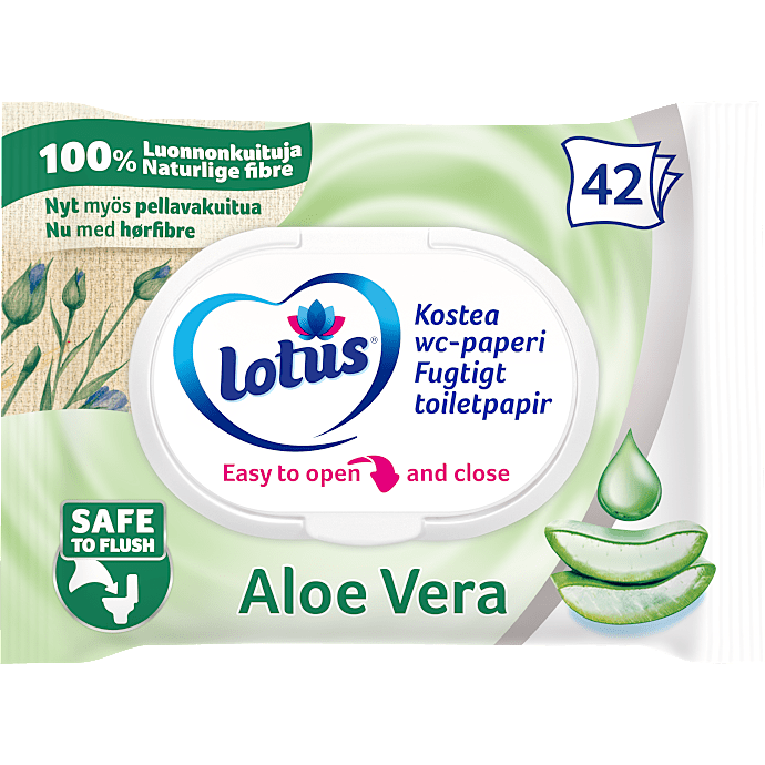 Fugtigt toiletpapir m. aloe vera