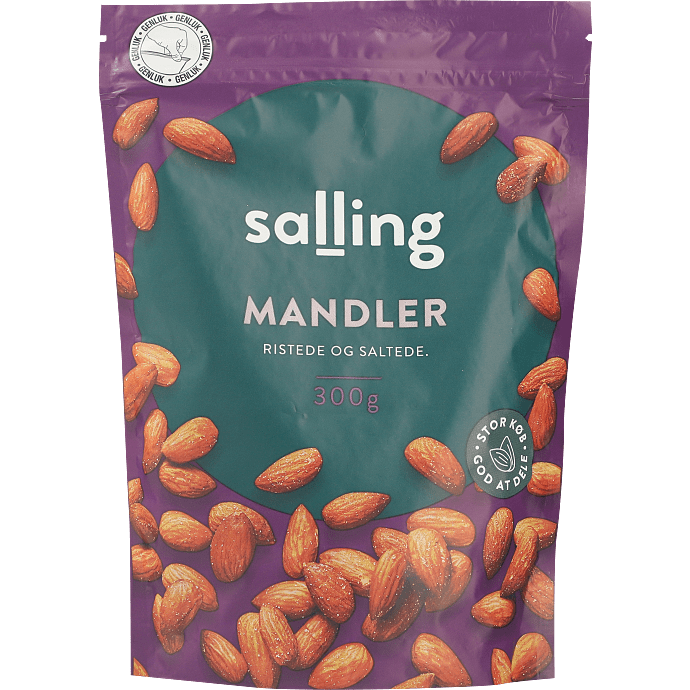 Ristede mandler m. salt
