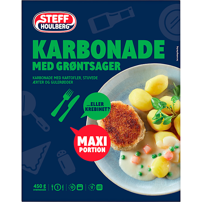 Karbonade m. stuvede ærter og gulerødder