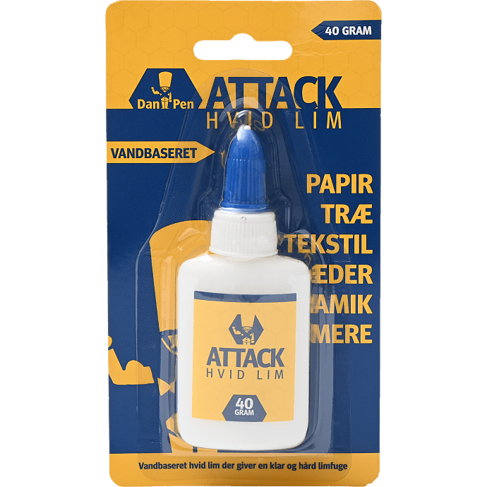 Danpen attack hvid lim - 40 g