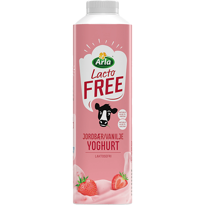 Yoghurt m. jordbær og vanilje 1,4% fedt laktosefri