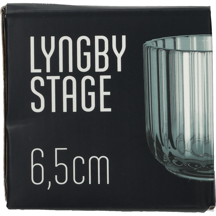 Lyngby fyrfadsstage i lyseblå glas - 6,5 cm