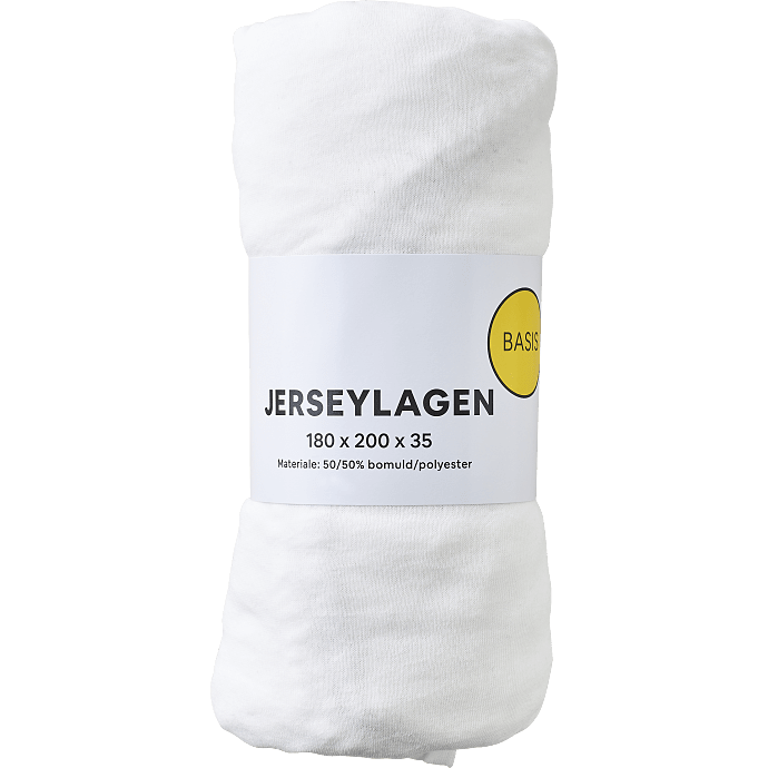 Jersey stræklagen - hvid