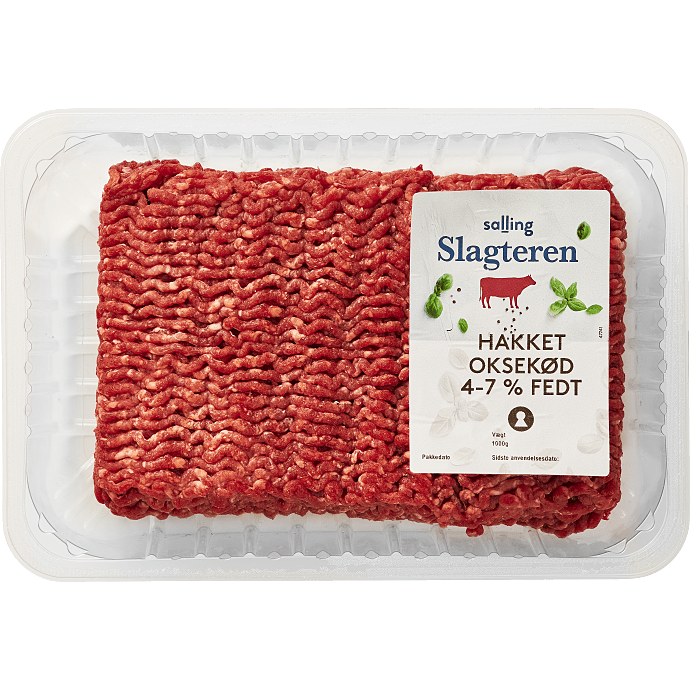 Hakket oksekød 4-7% fedt