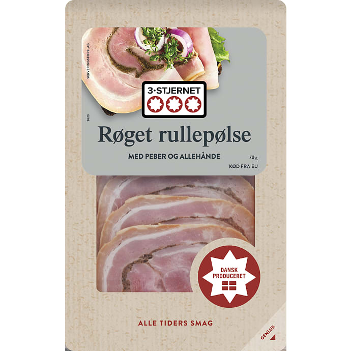 Røget rullepølse i skiver