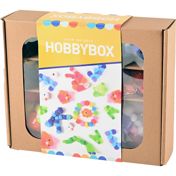 Hobby box pompom mix 150 pcs