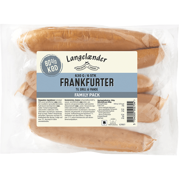 Frankfurter 80% kød