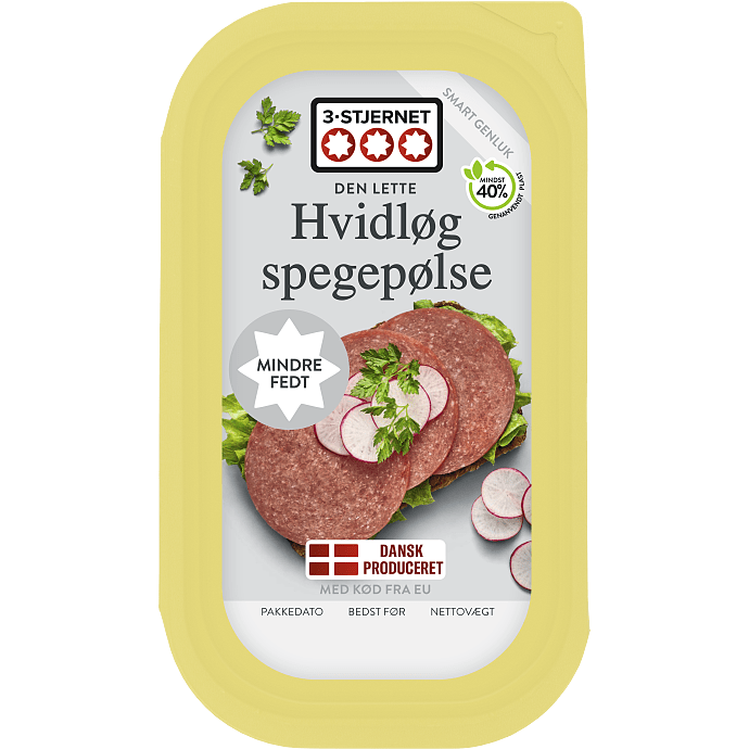 Hvidløgsspegepølse i skiver 9% fedt