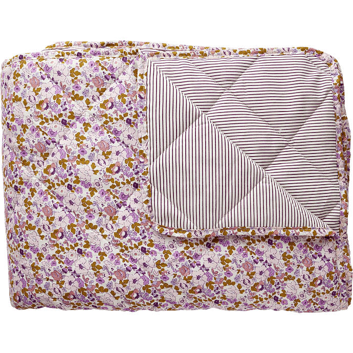 Vattæppe - rosa med blomster/striber