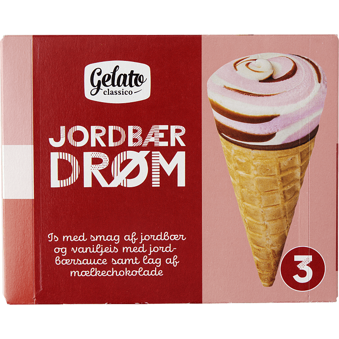 Mælkeis m. jordbær