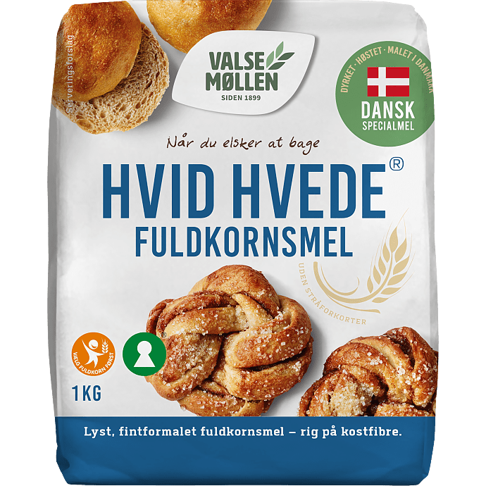 Hvid fuldkornshvedemel
