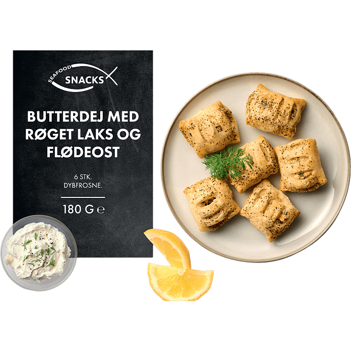 Indbagt laks m. flødeost