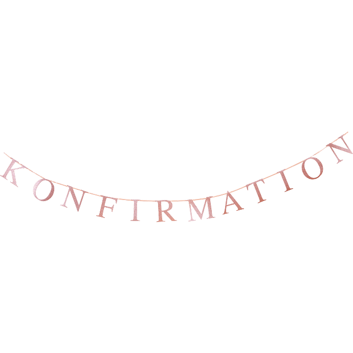 Konfirmationsguirlande med teksten "Konfirmation" - assorteret