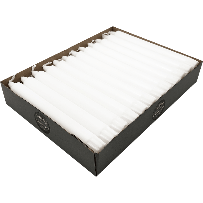 Salling kronelys 2,2x20 cm 24-pak - hvid