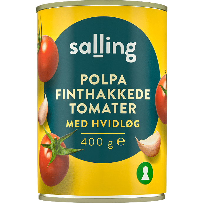 Finthakkede Polpa tomater m. hvidløg
