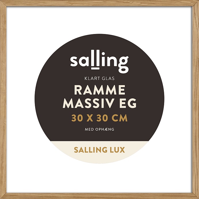Ramme i massiv eg m. glas - 30x30 cm