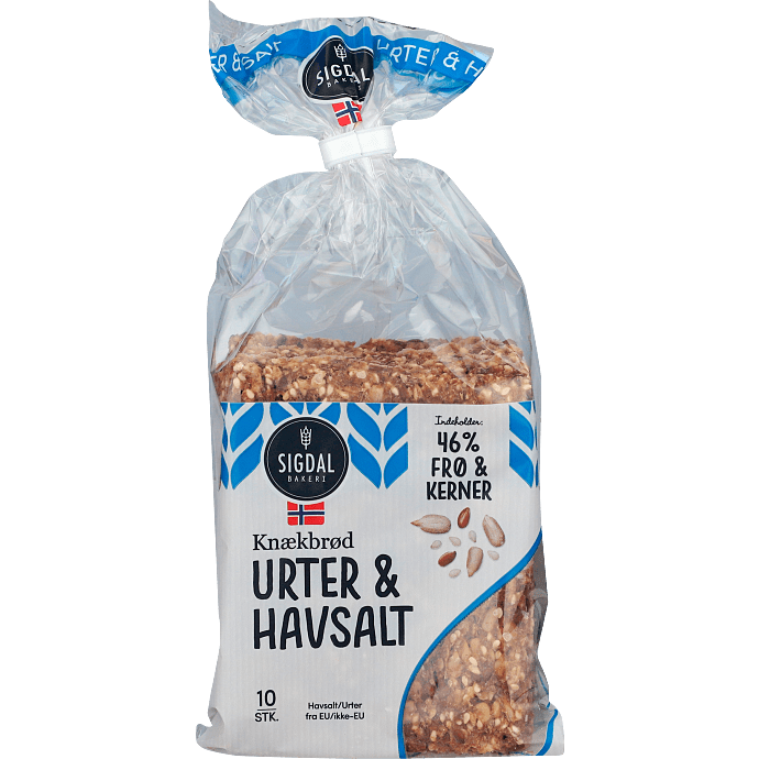 Knækbrød m. urter og havsalt