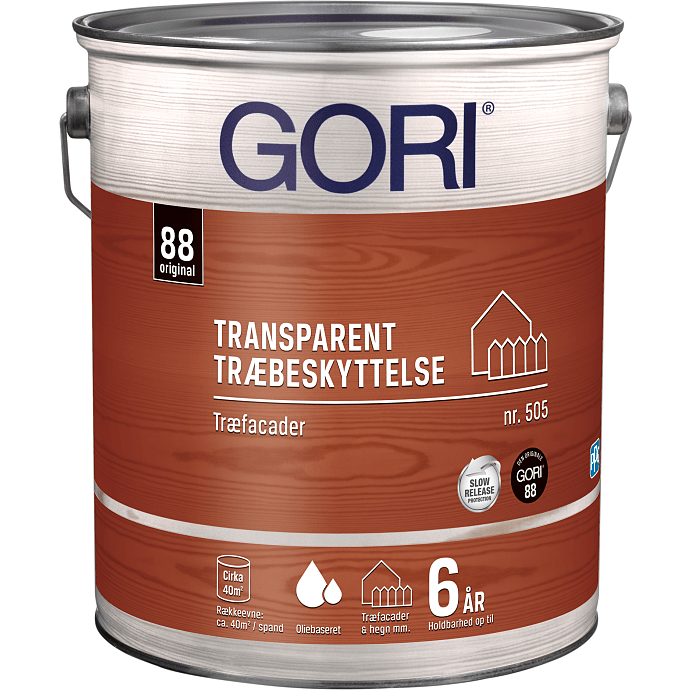 Gori 505 transparent træbeskyttelse 5 liter - ibenholt