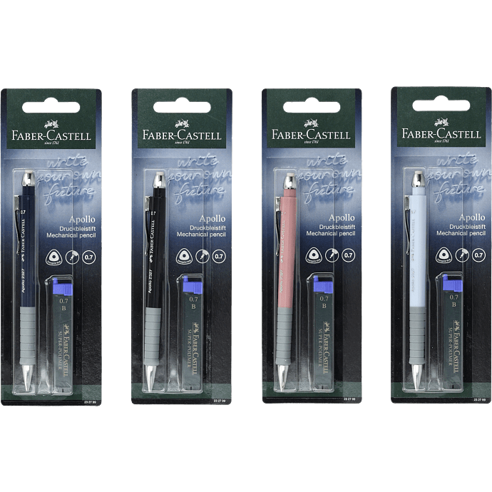 Faber-Castell Apollo mekanisk blyant 0,7 mm – flere varianter - assorteret