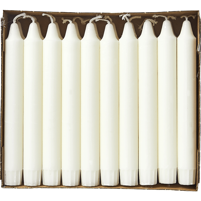 Budget kronelys 2,2x19 cm 20-pak - hvid