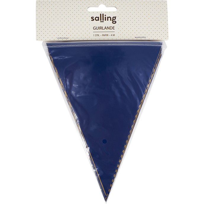 Salling guirlande med vimpelflag L: 4 meter - Blå