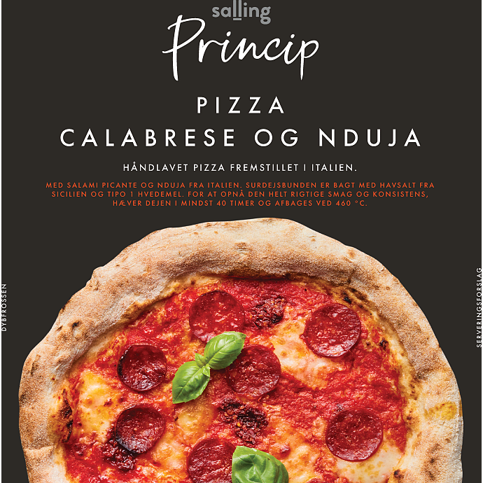 Pizza m. calabrese og nduja